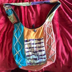‼️SOLD IN DEPOP‼️100% COTTON HIPPIE CROSS BODY BAG